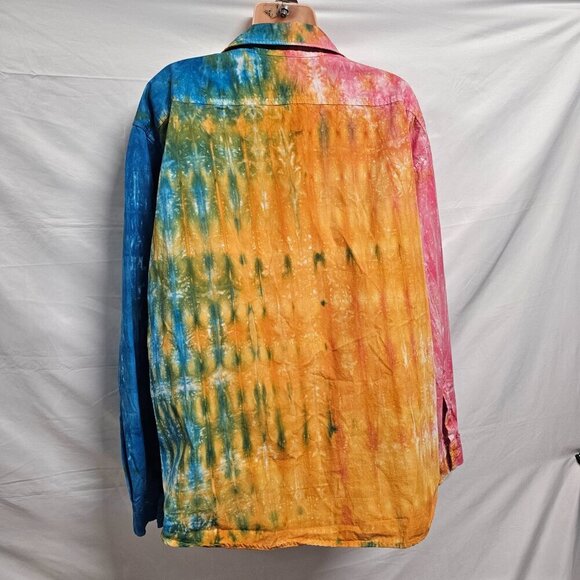 Cotton Citizen Tie Dye Button Up Shirt Women Size L Multicolor Cotton - Picture 7 of 11